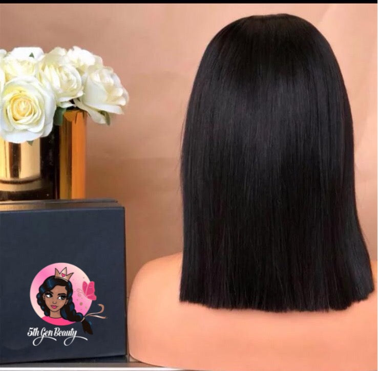 Virgin  Brazilian Blunt Cut Bob Wig