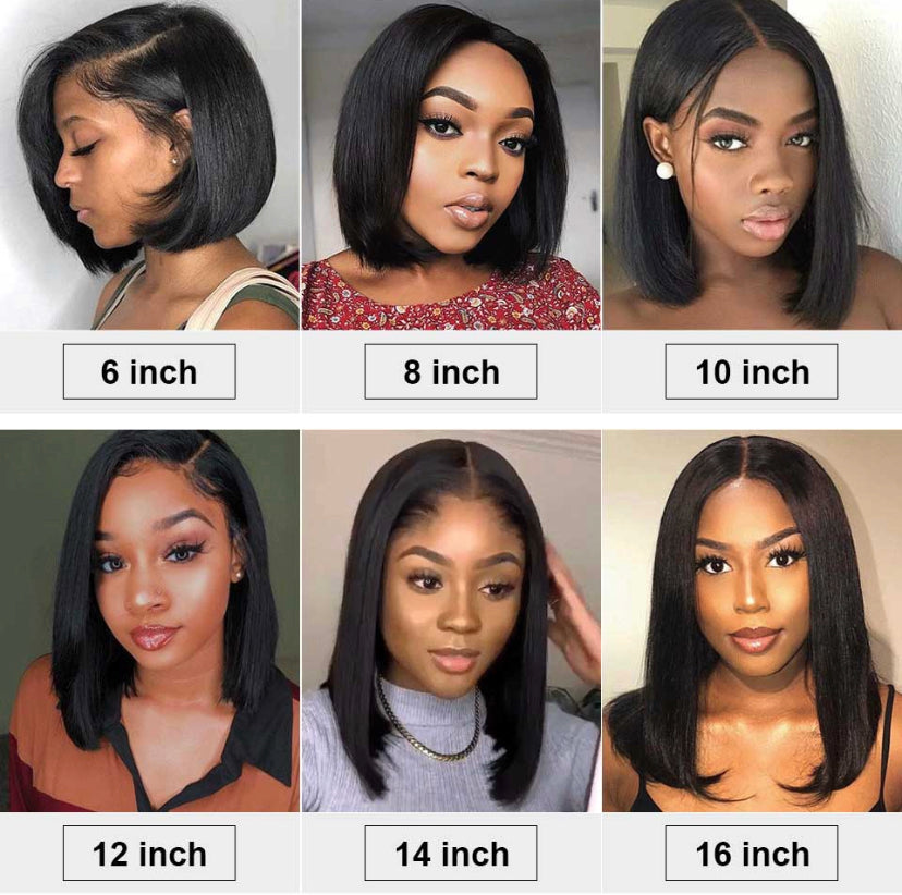 Virgin  Brazilian Blunt Cut Bob Wig